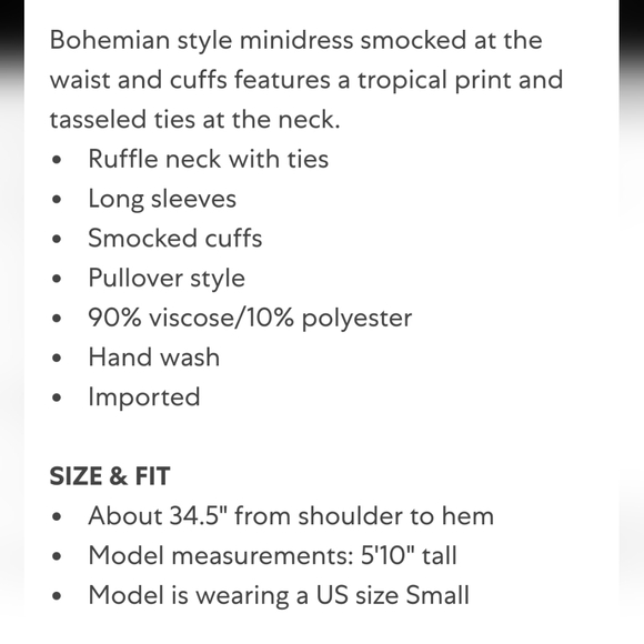 Farm Rio Bannana Flowers Smocked Mini Dress Size Small - Picture 16 of 16